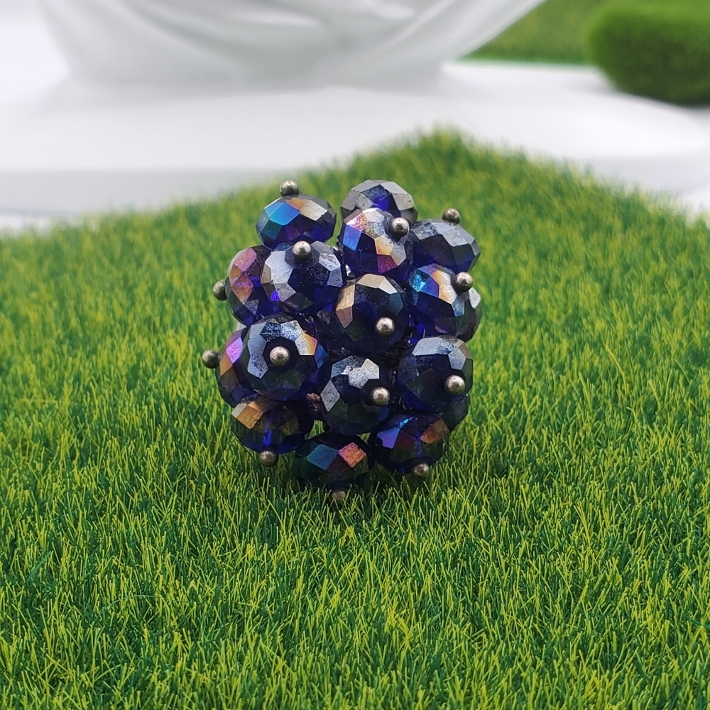 Radiant Sparkle Grape Cluster‎ Ring Adjustable Size R804